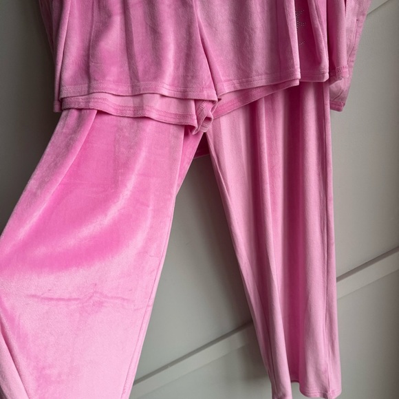 Juicy Couture Signature Studded Logo Velvet PJ Sleepwear 3-pc Set Pink Size XL - Picture 6 of 7